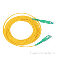 Cordon de patch à fibre optique jaune SC / APC-SC / APC